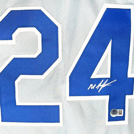 Miguel Tejada Signed Kansas City Grey Baseball Jersey (Beckett)
