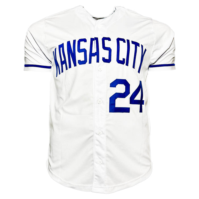 Miguel Tejada Signed Kansas City White Baseball Jersey (Beckett)
