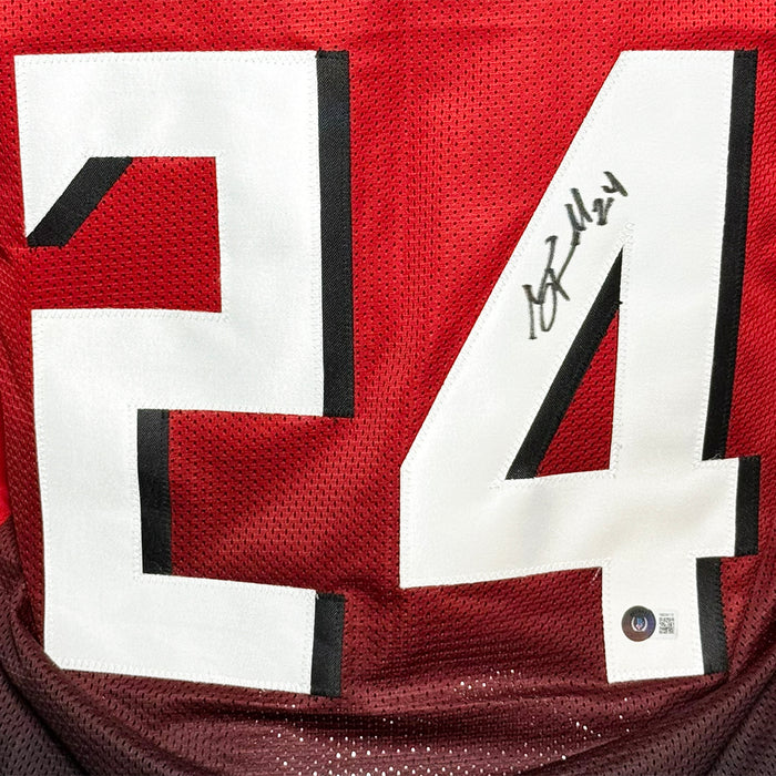 A.J. Terrell Jr Signed Atlanta Red Football Jersey (Beckett)