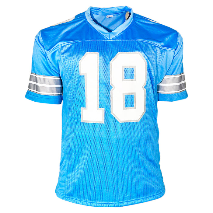 Isaac TeSlaa Signed Detroit Blue Football Jersey (Beckett)