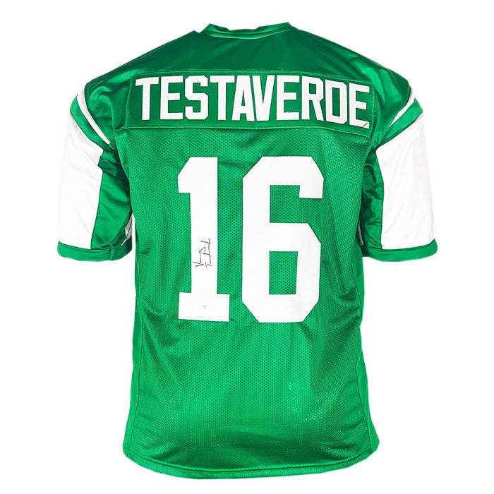 Vinny Testaverde Signed New York Green Football Jersey (Beckett)