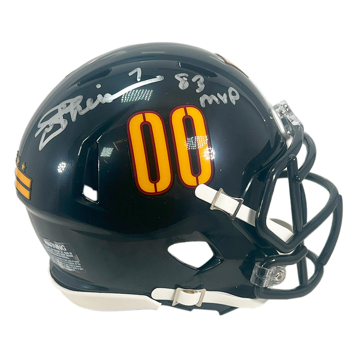 commanders football helmet Joe Theismann Signed 83 MVP Inscription Washington Commanders Alt 2022 — RSA