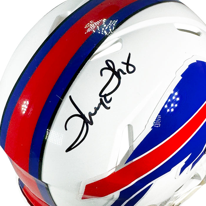 Thurman Thomas Signed Buffalo Bills Speed Mini Football Helmet White Mask (JSA)