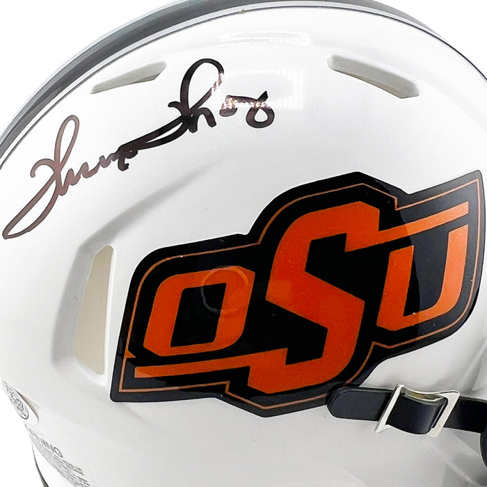 Thurman Thomas Signed Oklahoma State Cowboys Speed Mini Football Helmet (JSA)