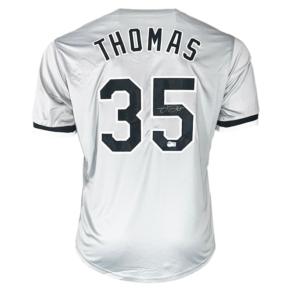 Frank Thomas Signed Chicago Grey Baseball Jersey (Beckett)