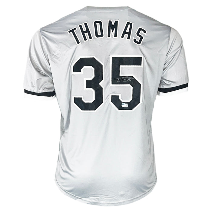 Frank Thomas Signed Chicago Grey Baseball Jersey (Beckett)
