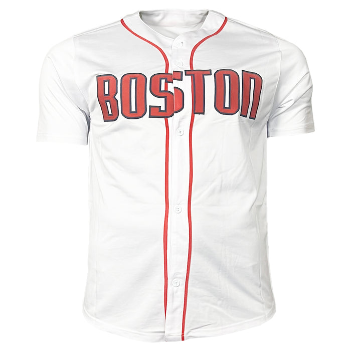 Mike Timlin Signed 04, 07 WS Champs Inscription Boston White Baseball Jersey (PSA)