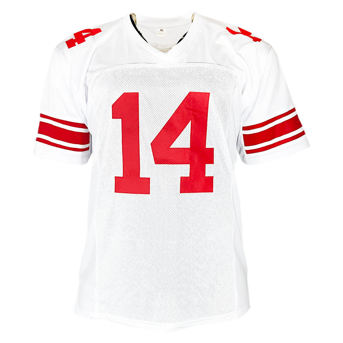 Y.A. Tittle Signed HOF 71 Inscription New York White Black Signature Football Jersey (JSA)