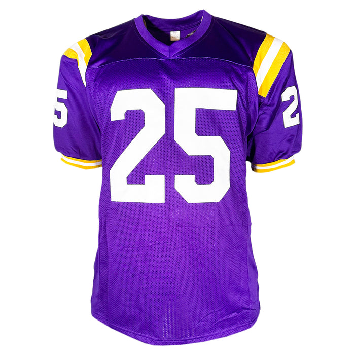 Y.A. Tittle Signed LSU College Purple Football Jersey (JSA)