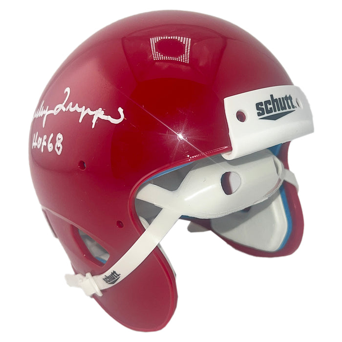 Charley Trippi Signed HOF 68 Inscription Chicago Cardinals Mini Schutt Football Helmet (JSA)