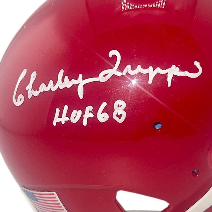 Charley Trippi Signed HOF 68 Inscription Chicago Cardinals Mini Schutt Football Helmet (JSA)