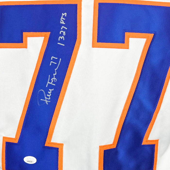 Pierre Turgeon Signed 1327 Pts Inscription New York White Hockey Jersey (JSA)