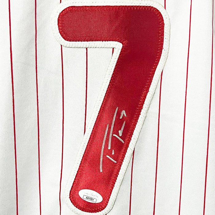 Trea Turner Signed Philadelphia Pinstripe Baseball Jersey (JSA)