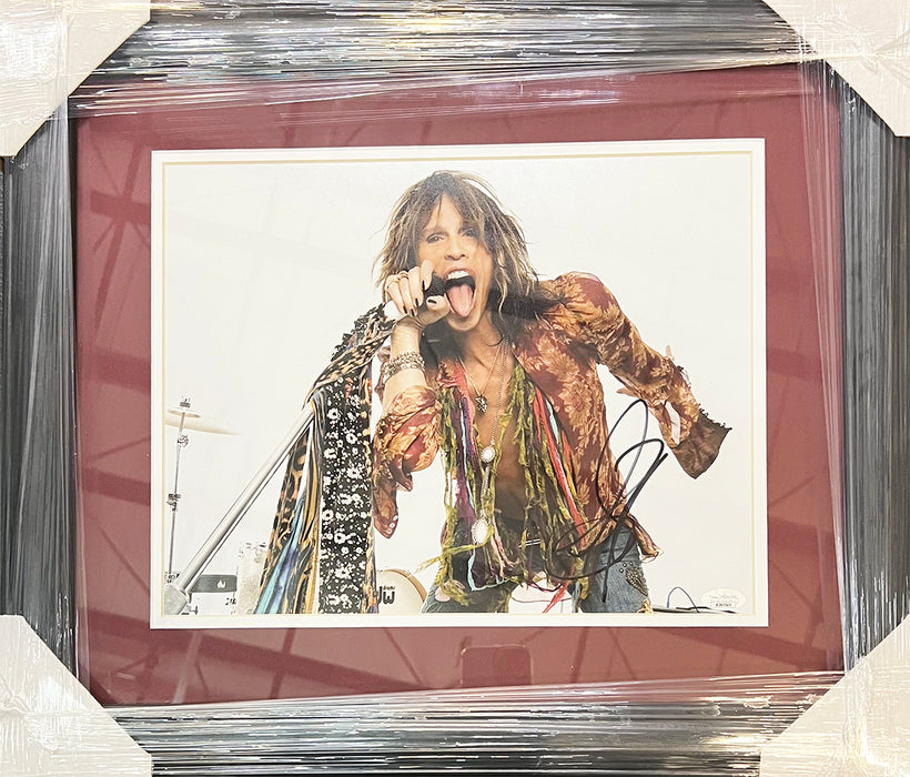 Steven Tyler of Aerosmith Signed Tongue Out Framed 11x14 Photo