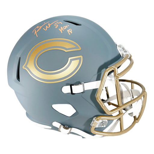 Brian Urlacher Signed Chicago Bears Slate Alternate Speed Full-Size Replica Football Helmet (Beckett)