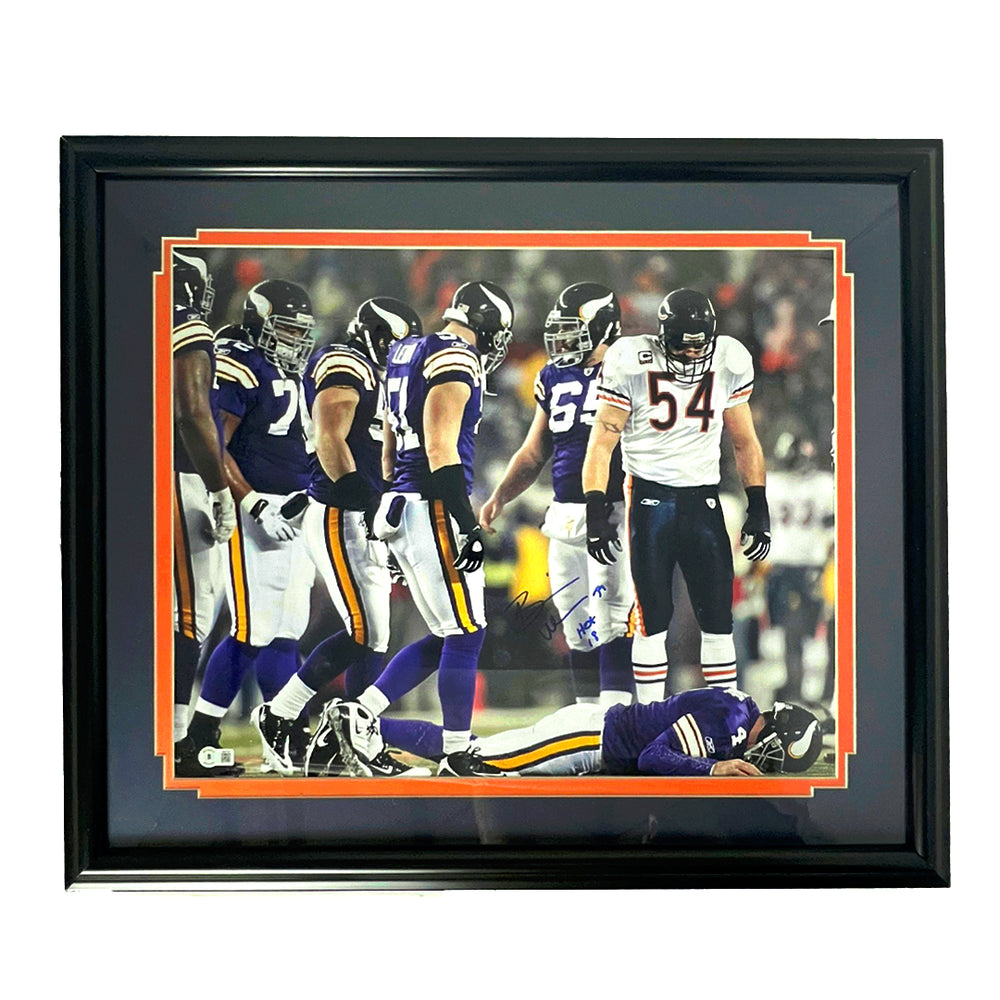 Brian Urlacher Signed Chicago Pose 2 Football 16x20 Framed Photo (Beckett)