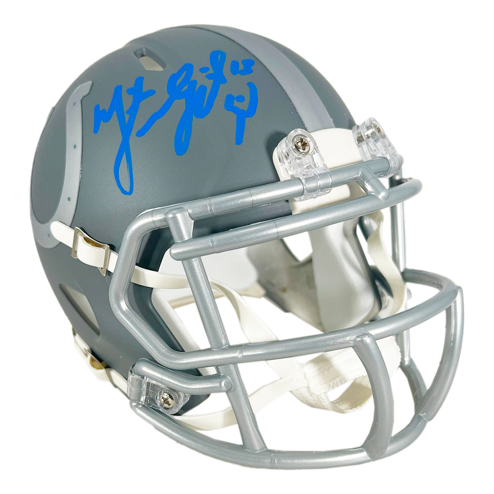Mike Vanderjagt Signed Indianapolis Colts Slate Alternate Speed Mini Football Helmet (JSA)