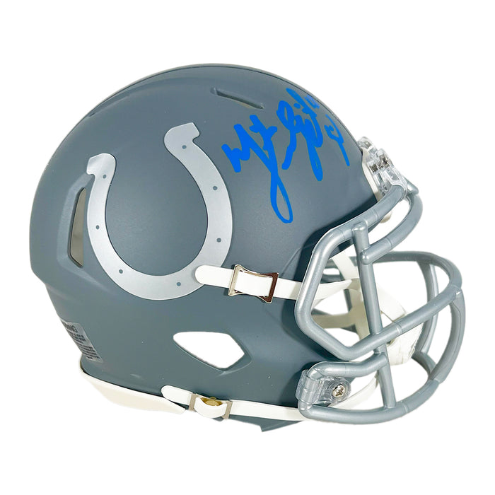 Mike Vanderjagt Signed Indianapolis Colts Slate Alternate Speed Mini Football Helmet (JSA)