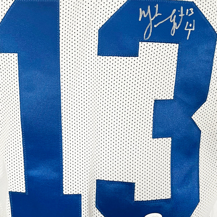 Mike Vanderjagt Signed Indianapolis White Football Jersey (JSA)