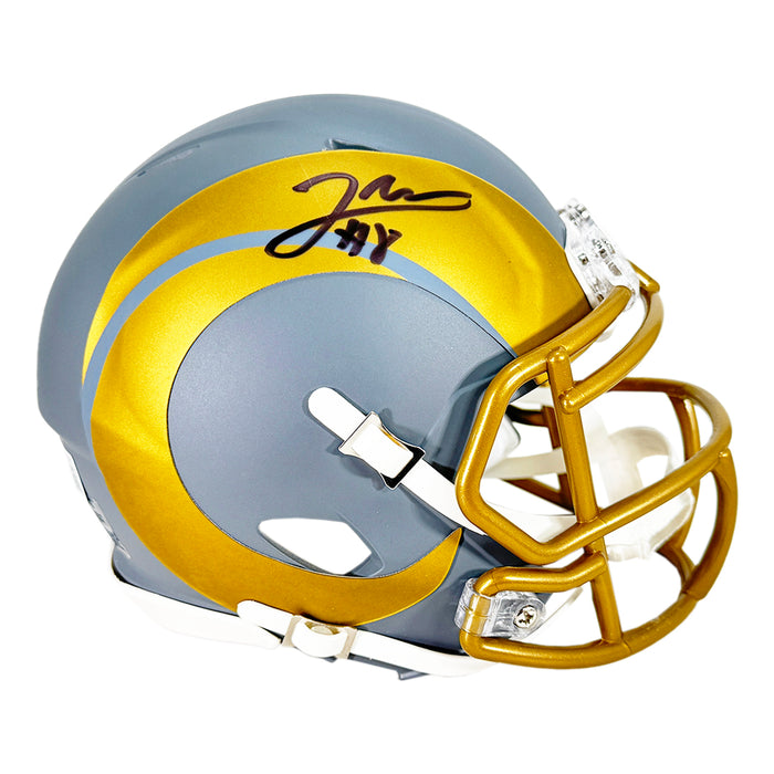 Jared Verse Signed Los Angeles Rams Slate Alternate Speed Mini Football Helmet (Beckett)
