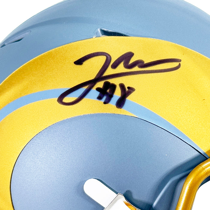 Jared Verse Signed Los Angeles Rams Slate Alternate Speed Mini Football Helmet (Beckett)