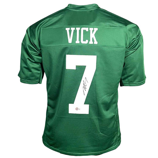 Michael Vick Signed Philadelphia Green Throwback Football Jersey (Beckett)