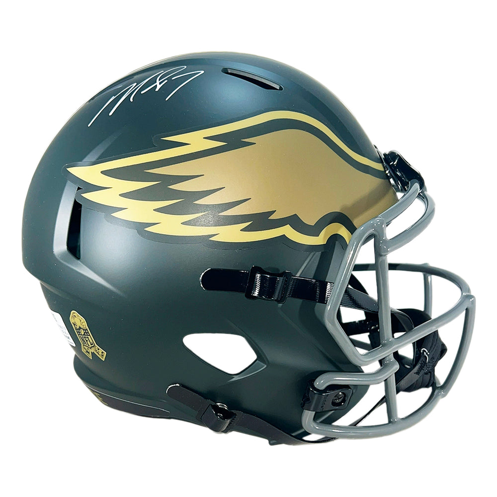 Michael Vick Signed Philadelphia Eagles Salute to Service 2025 Full-Size Replica Football Helmet (Beckett)
