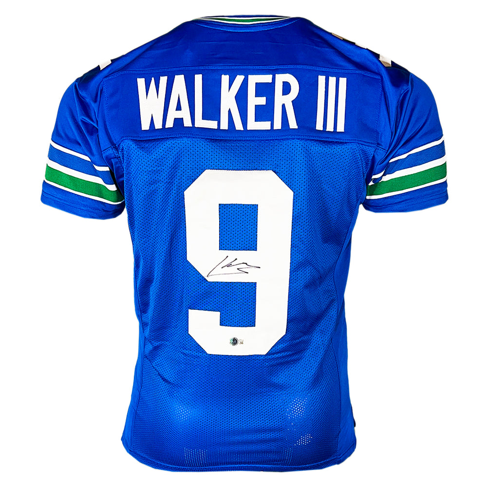 Kenneth Walker III Signed Seattle Royal Blue Football Jersey (Beckett)