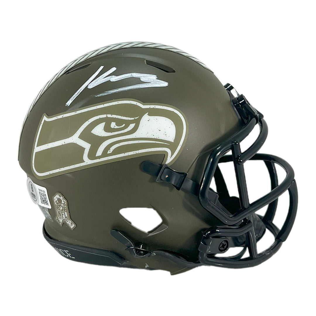 Kenneth Walker III Signed Seattle Seahawks Salute to Service Mini Foot ...