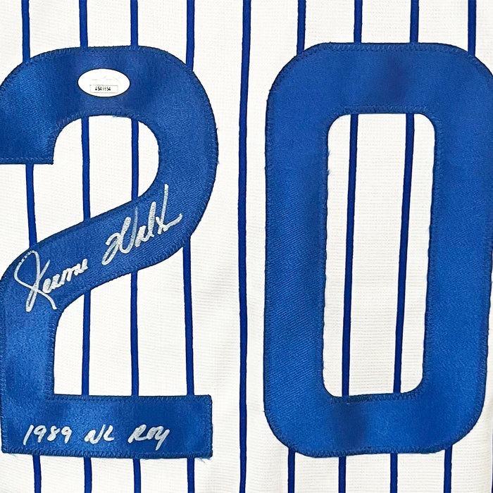 Jerome Walton Signed 1989 NL ROY Inscription Chicago Pinstripe Baseball Jersey (JSA)