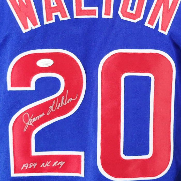 Jerome Walton Signed 1989 NL ROY Inscription Chicago Blue Baseball Jersey (JSA) - RSA