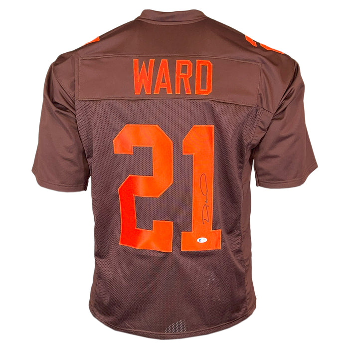 Denzel Ward Signed Cleveland Brown Football Jersey (Beckett)