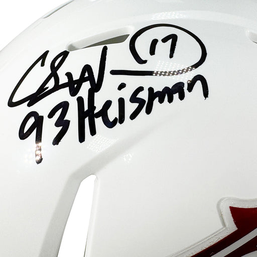 Charlie Ward Signed 93 Heisman Inscription Florida Seminoles Speed Mini Football Helmet (Beckett)