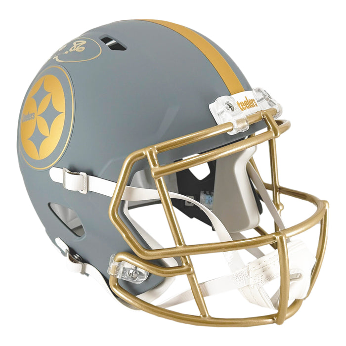 Hines Ward Signed Pittsburgh Steelers Slate Alternate Speed Full-Size Replica Football Helmet (JSA)