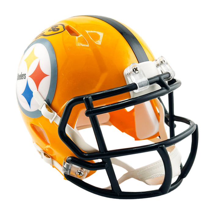 Hines Ward Signed Pittsburgh Steelers Throwback Gold Speed Mini Football Helmet (JSA)