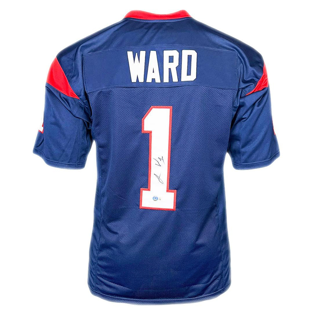 Jimmie Ward Signed Houston Blue Football Jersey (Beckett) - RSA