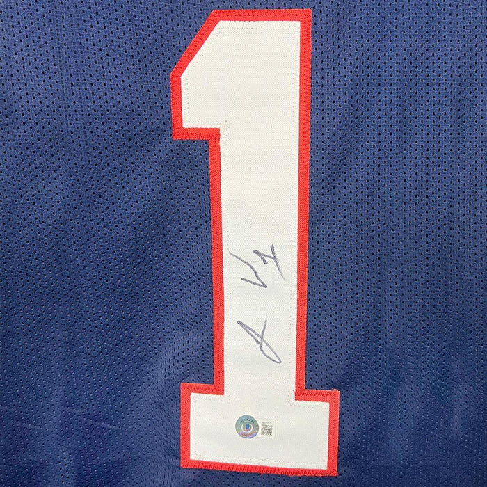 Jimmie Ward Signed Houston Blue Football Jersey (Beckett) - RSA