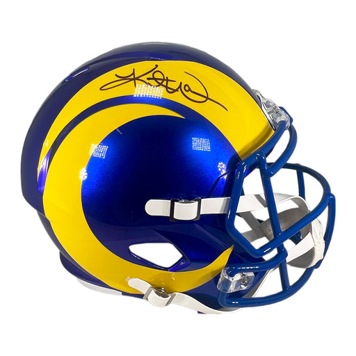 Kurt Warner Signed Los Angeles Rams Speed Full-Size Replica Football Helmet (Beckett)