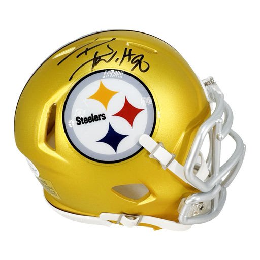 TJ Watt Signed Pittsburgh Steelers Blaze Mini Football Helmet (Beckett)