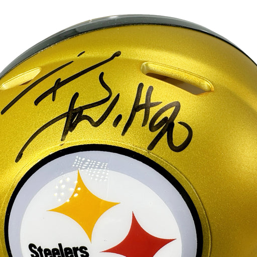 TJ Watt Signed Pittsburgh Steelers Blaze Mini Football Helmet (Beckett)
