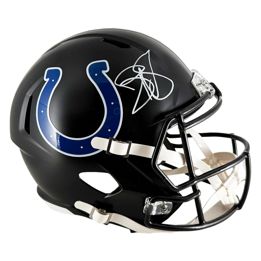 Reggie Wayne Signed Indianapolis Colts Alt 2023 Speed Full-Size Replica Football Helmet (Beckett)
