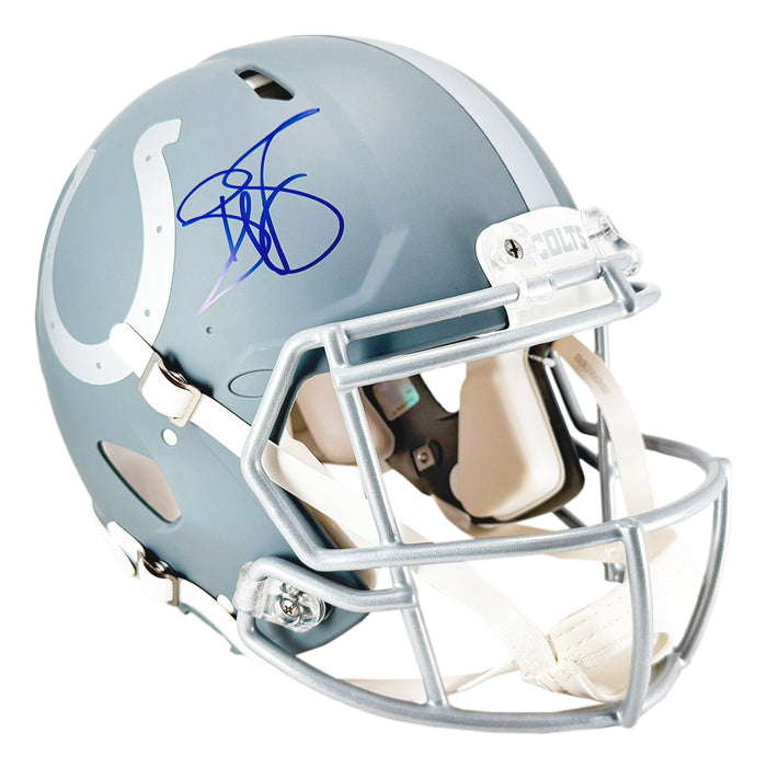 Reggie Wayne Signed Indianapolis Colts Authentic Slate Alternate Full-Size Football Helmet (Beckett)