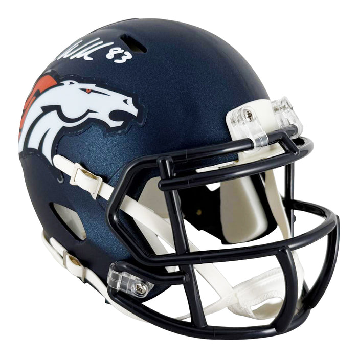Wes Welker Signed Denver Broncos 2024 Speed Mini Football Helmet (JSA)