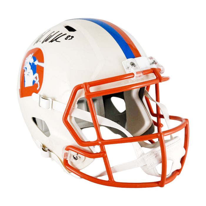 Wes Welker Signed Denver Broncos Retro Speed Full-Size Replica Football Helmet (JSA)