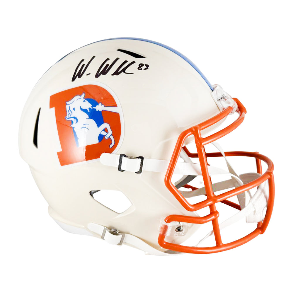 Wes Welker Signed Denver Broncos Retro Speed Full-Size Replica Football Helmet (JSA)