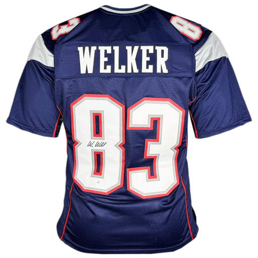 Wes Welker Signed New England Navy Football Jersey (JSA)