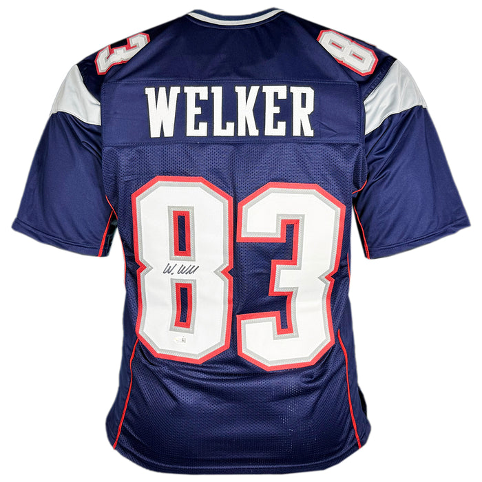 Wes Welker Signed New England Navy Football Jersey (JSA)