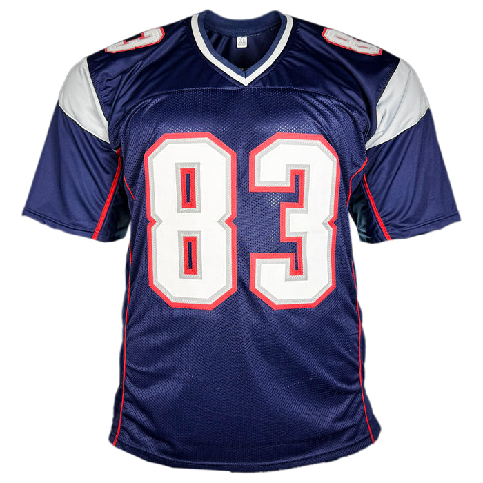 Wes Welker Signed New England Navy Football Jersey (JSA)