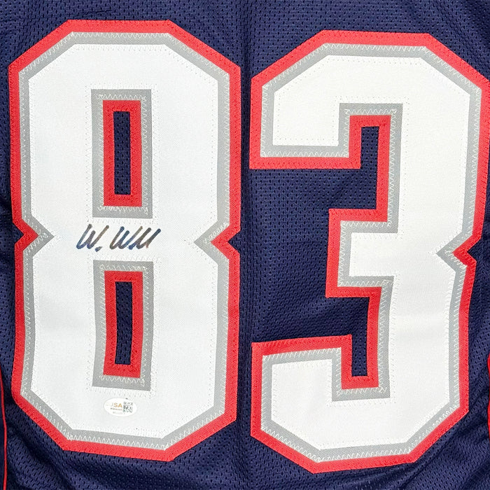 Wes Welker Signed New England Navy Football Jersey (JSA)