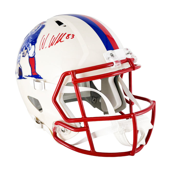 Wes Welker Signed New England Patriots Retro Speed Full-Size Replica Football Helmet (JSA)
